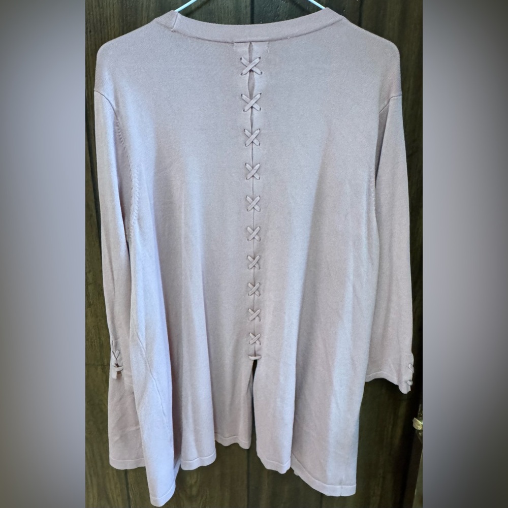 Lety & Me Blush Pink Open Front Cardigan 2X - Picture 5 of 5